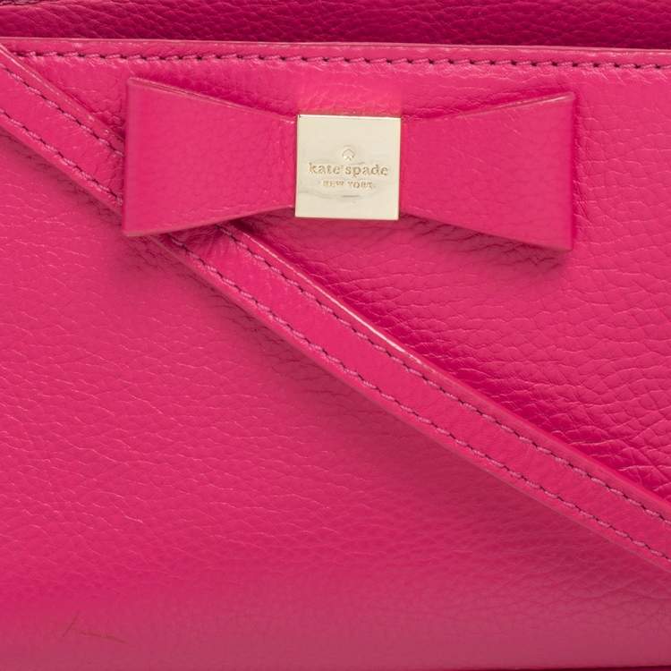 Pre Owned Kate Spade Pink Leather Crossbody Bag