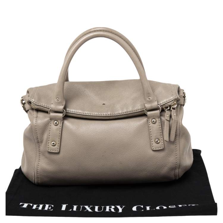 Pre Owned Kate Spade Beige Leather Cobble Hill Leslie Satchel