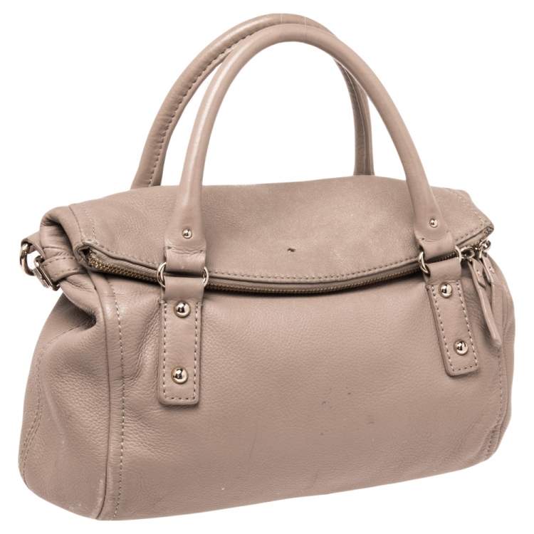 Pre Owned Kate Spade Beige Leather Cobble Hill Leslie Satchel