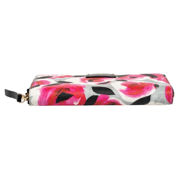 Pre Owned Kate Spade Multicolor Coated Canvas Zip Around Wallet