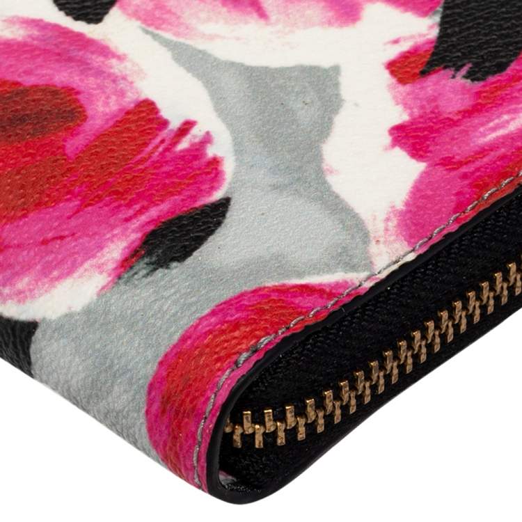 Pre Owned Kate Spade Multicolor Coated Canvas Zip Around Wallet