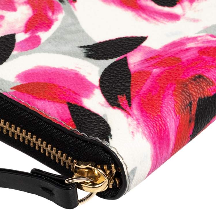 Pre Owned Kate Spade Multicolor Coated Canvas Zip Around Wallet