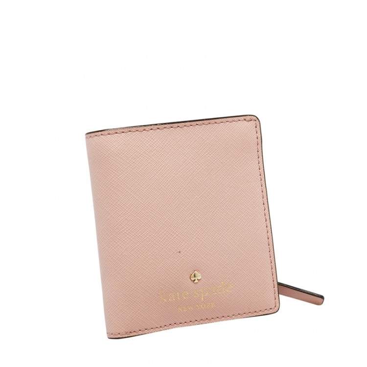 Pre Owned Kate Spade Pink Leather Bifold Wallet