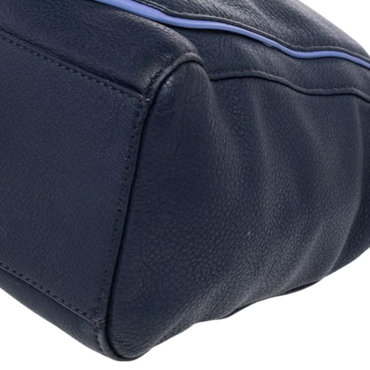 Pre Owned Kate Spade Navy Blue Leather Small Wood Drive Harris Shoulder Bag