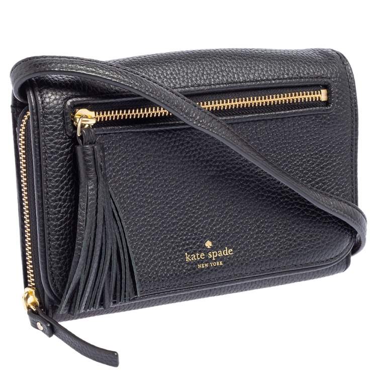 Pre Owned Kate Spade Black Leather Chester Street Avie Crossbody Bag