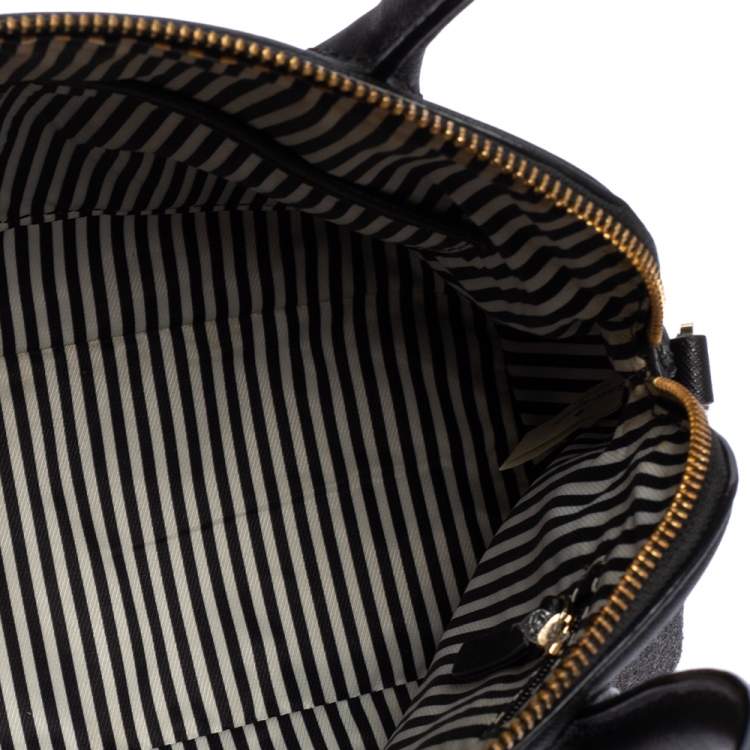 مملوكة مسبقًا Kate Spade Grey/Black Leather and Wool Satchel
