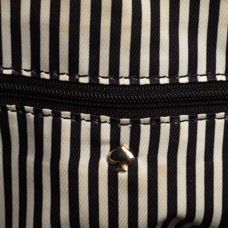 مملوكة مسبقًا Kate Spade Grey/Black Leather and Wool Satchel