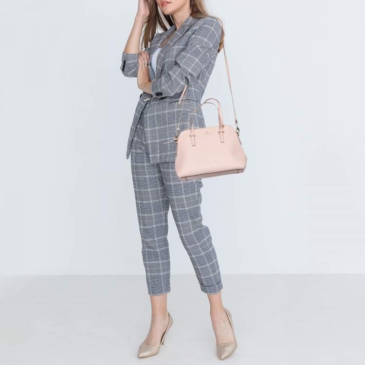 Pre Owned Kate Spade Light Pink Saffiano Leather Cedar Street Maise Satchel