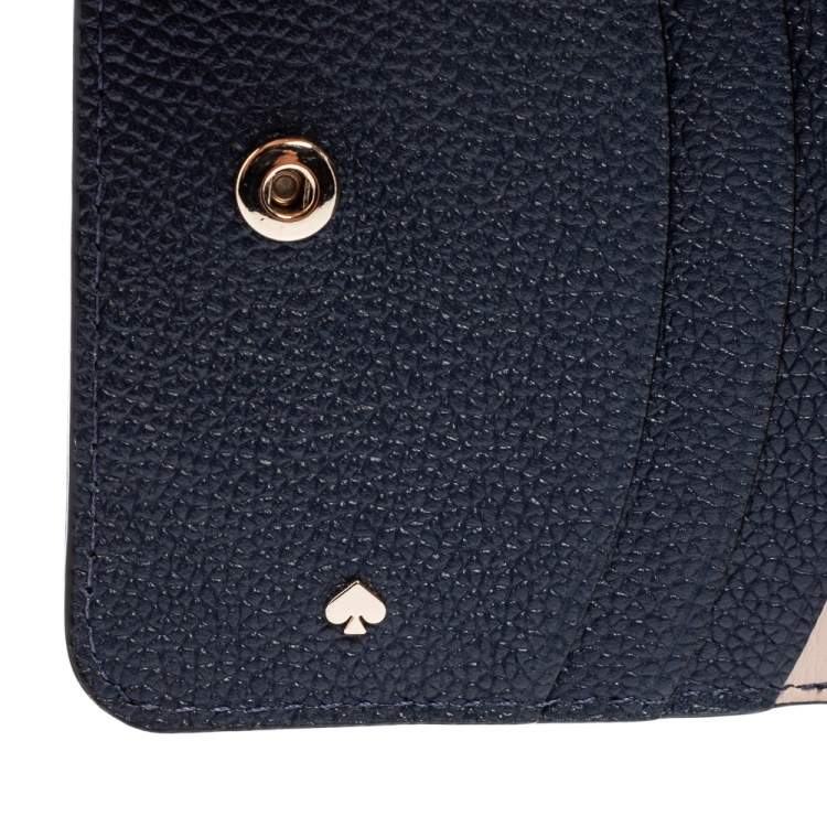 Pre Owned Kate Spade Blue Leather Margaux Compact Wallet