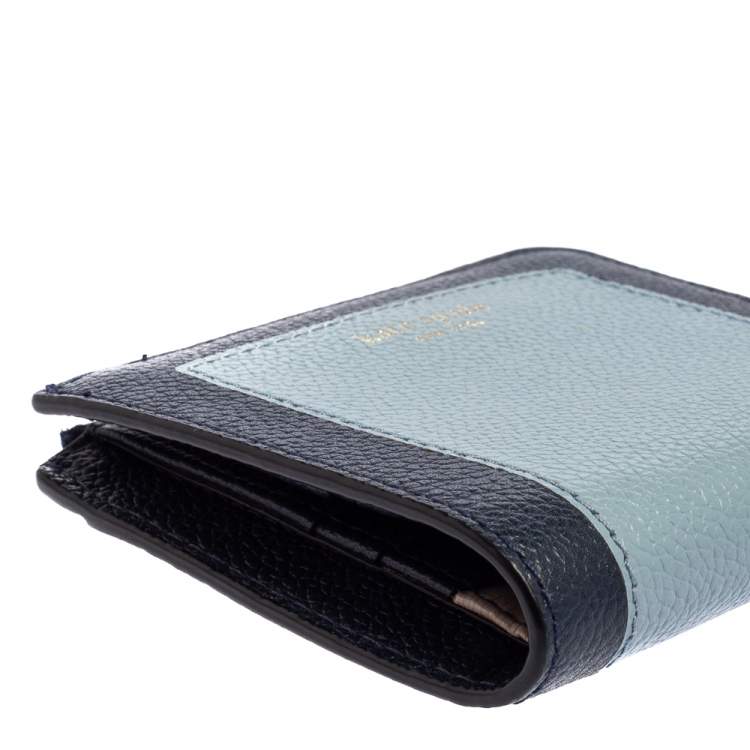 Pre Owned Kate Spade Blue Leather Margaux Compact Wallet