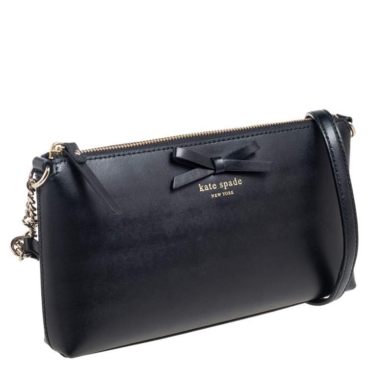 Pre Owned Kate Spade Black Leather Sawyer Street Declan Crossbody Bag