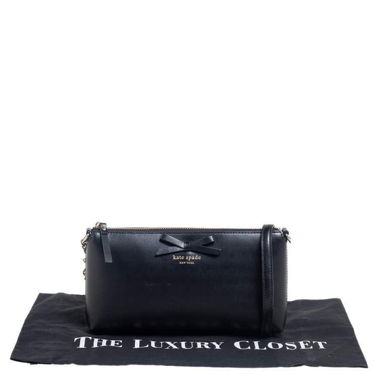 Pre Owned Kate Spade Black Leather Sawyer Street Declan Crossbody Bag