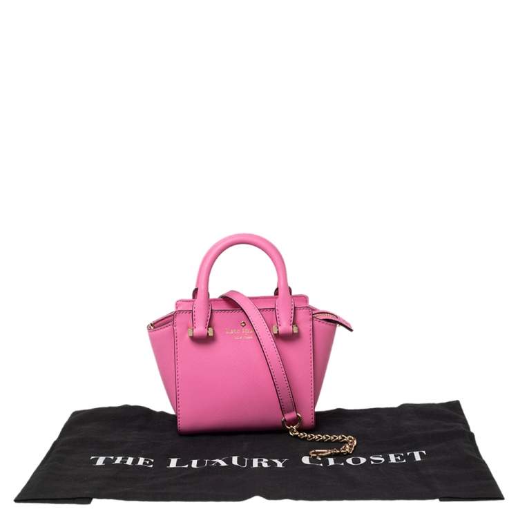 Pre Owned Kate Spade Pink Leather Mini Cedar Street Hayden Tote