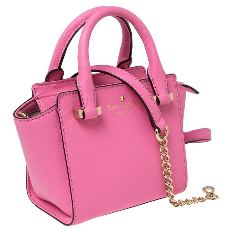 Pre Owned Kate Spade Pink Leather Mini Cedar Street Hayden Tote