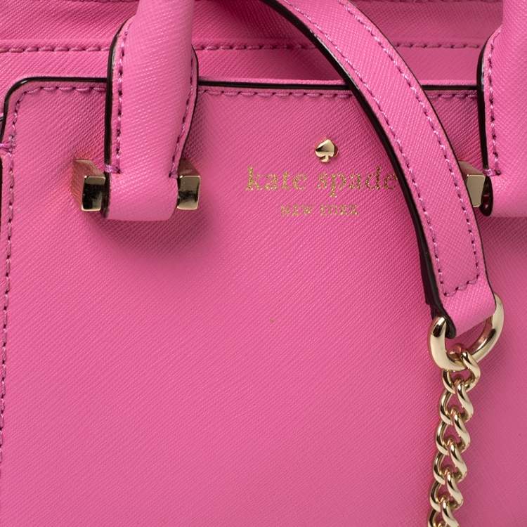Pre Owned Kate Spade Pink Leather Mini Cedar Street Hayden Tote