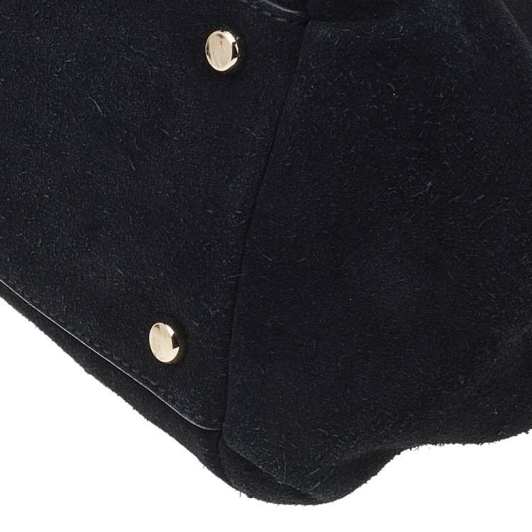 Pre Owned Kate Spade Black Suede Secret Admirer Heart Handle Bag