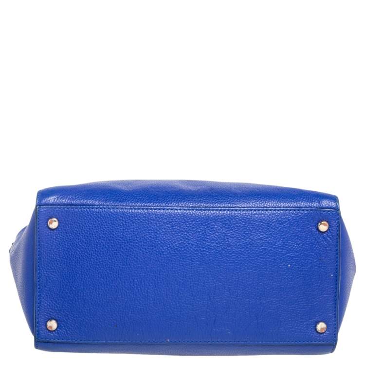 Pre Owned Kate Spade Blue Leather Bow Satchel