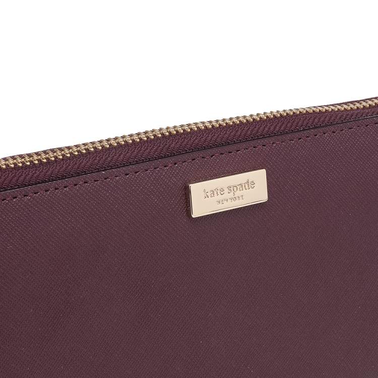 Pre Owned Kate Spade Burgundy Leather Neda Zip Around Wallet
