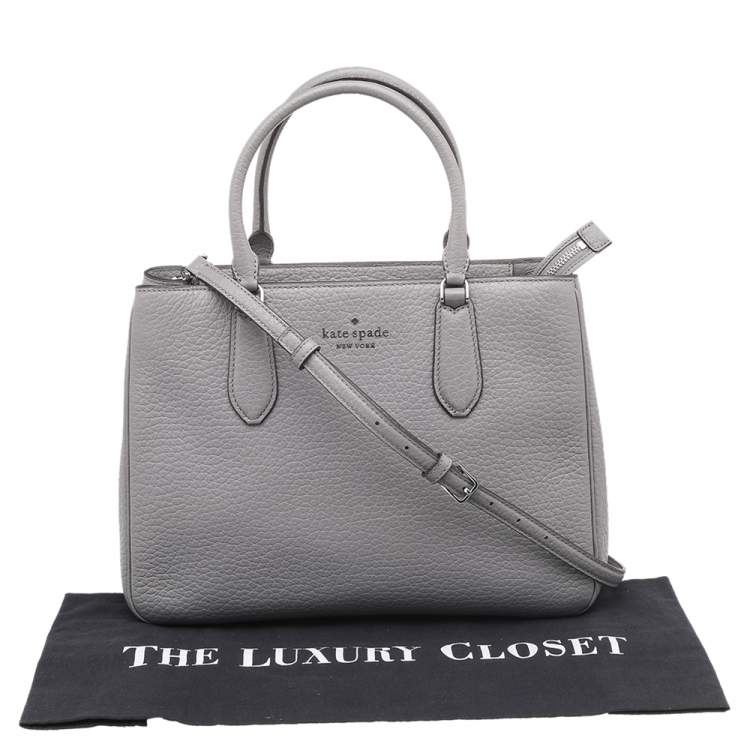 Pre Owned Kate Spade Grey Leather Large Leighton Satchel