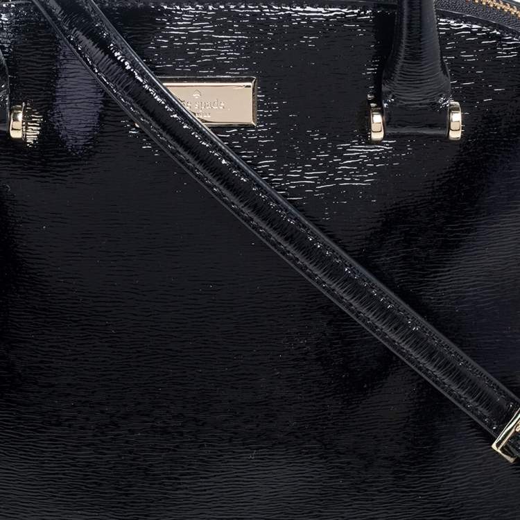 مملوكة مسبقًا Kate Spade Black Patent Leather Zip Dome Satchel
