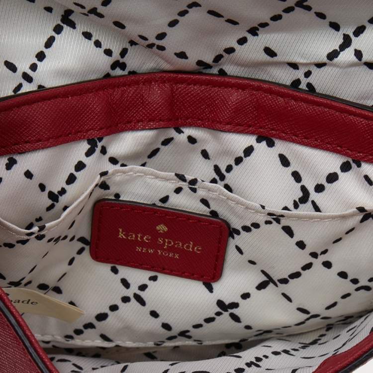Pre Owned Kate Spade Red Leather Newbury Lane Sally Crossbody Bag