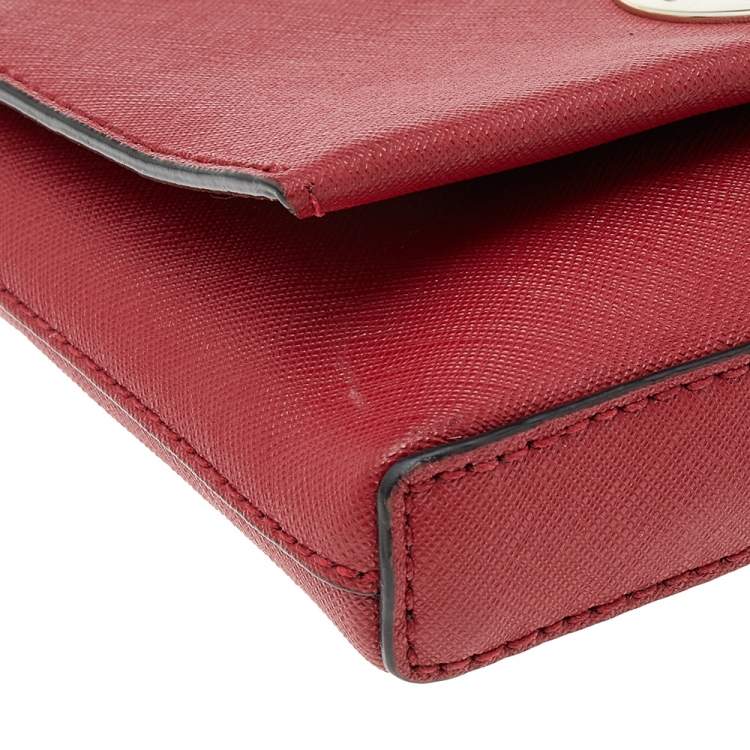 Pre Owned Kate Spade Red Leather Newbury Lane Sally Crossbody Bag