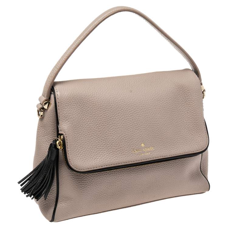 Pre Owned Kate Spade Beige Leather Jackson Flap Shoulder Bag