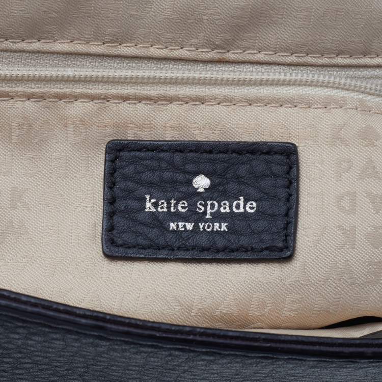 Pre Owned Kate Spade Black Leather And Suede Magnolia Park Top Handle Bag