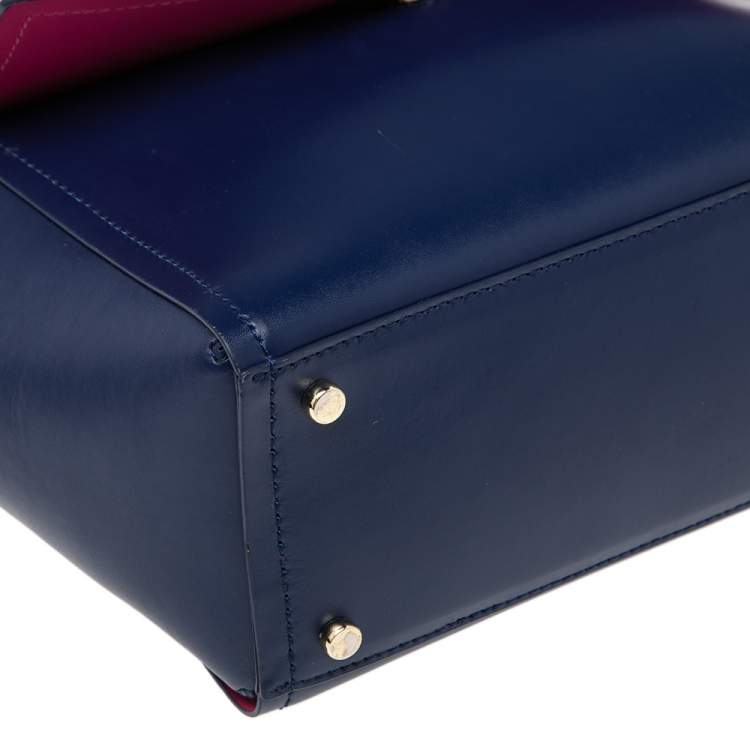 Pre Owned Kate Spade Blue Leather Brynlee Top Handled Bag