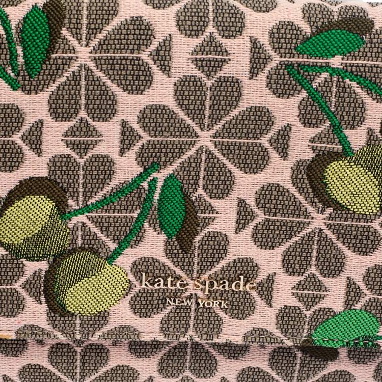 Pre Owned Kate Spade Multicolor Cherry Embroidered Canvas Wallet On Chain