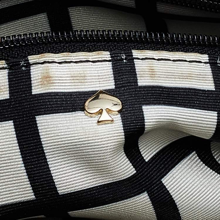 Pre Owned Kate Spade Black/Beige Leather Holden Street Lanie Shoulder Bag