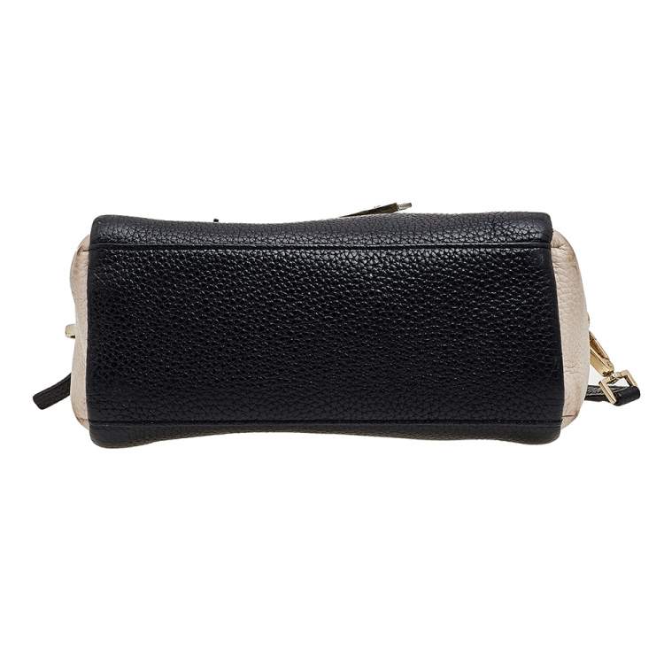 Pre Owned Kate Spade Black/Beige Leather Holden Street Lanie Shoulder Bag