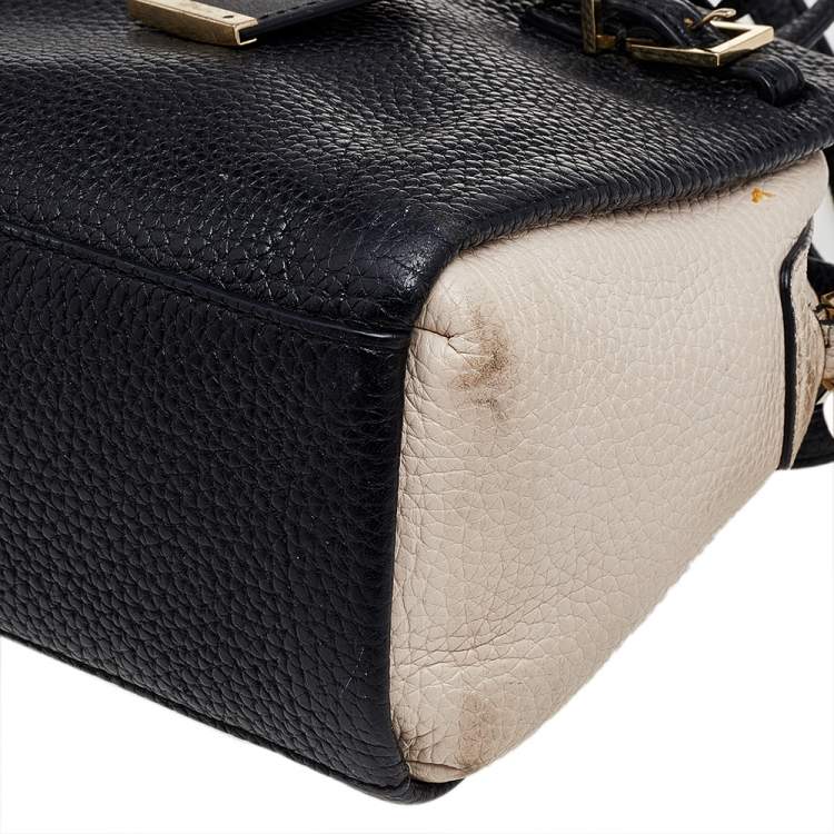 Pre Owned Kate Spade Black/Beige Leather Holden Street Lanie Shoulder Bag