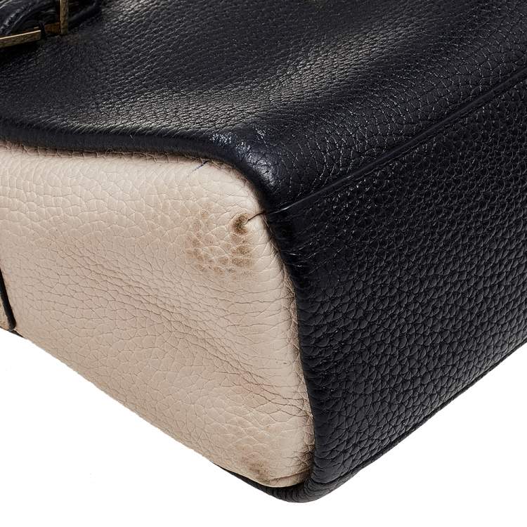 Pre Owned Kate Spade Black/Beige Leather Holden Street Lanie Shoulder Bag