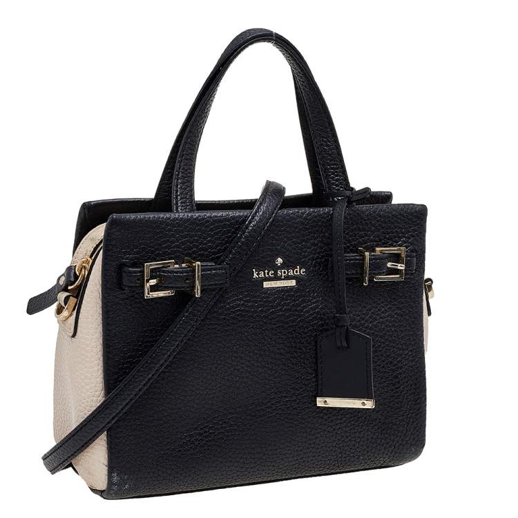 Pre Owned Kate Spade Black/Beige Leather Holden Street Lanie Shoulder Bag