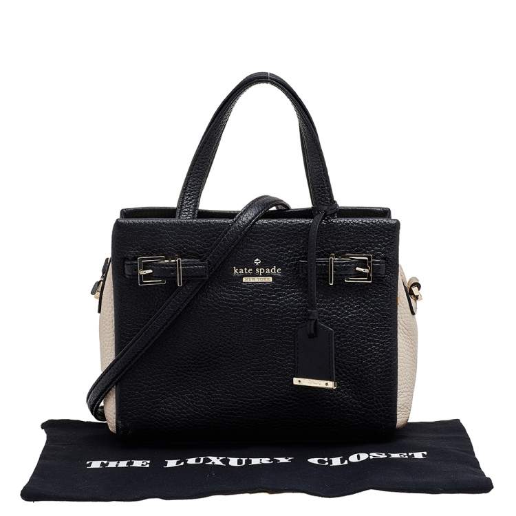 Pre Owned Kate Spade Black/Beige Leather Holden Street Lanie Shoulder Bag