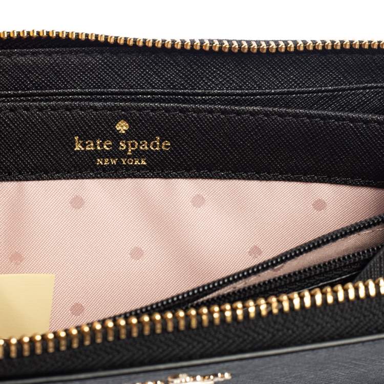 مملوكة مسبقًا Kate Spade  Black Leather Zip Around Wallet