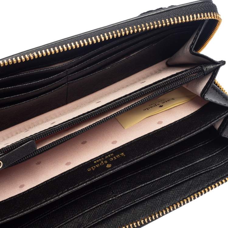 مملوكة مسبقًا Kate Spade  Black Leather Zip Around Wallet