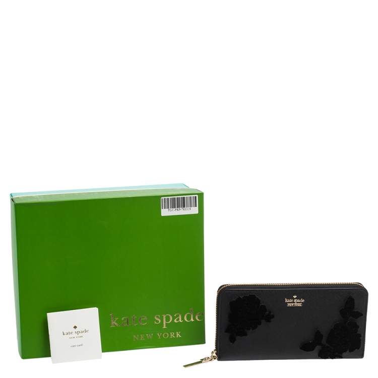 مملوكة مسبقًا Kate Spade  Black Leather Zip Around Wallet