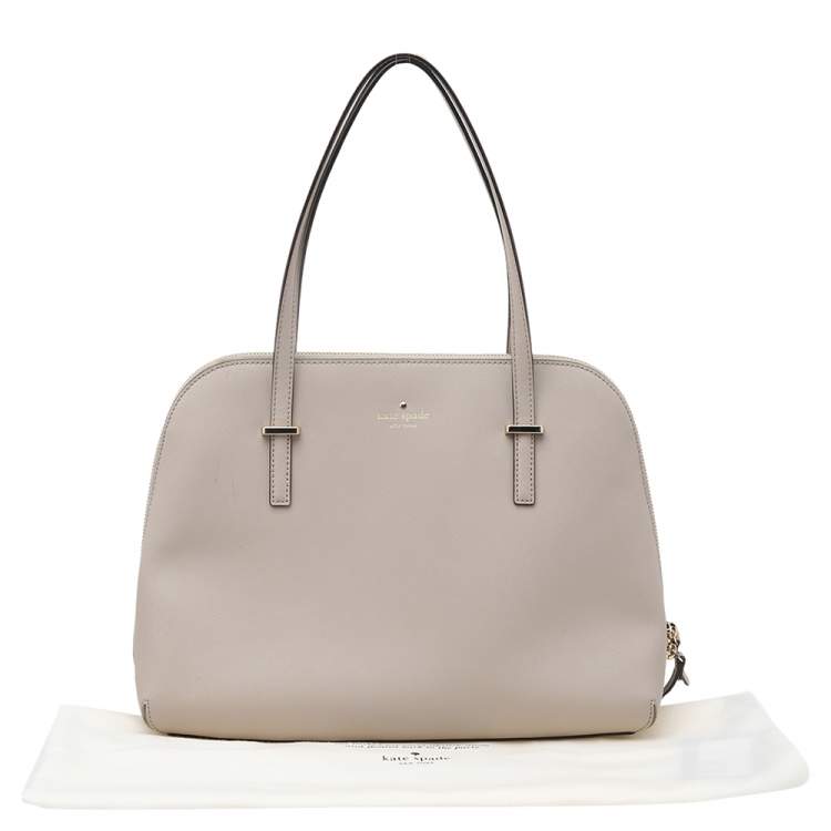 Pre Owned Kate Spade Light Grey Saffiano Leather Maise Dome Satchel