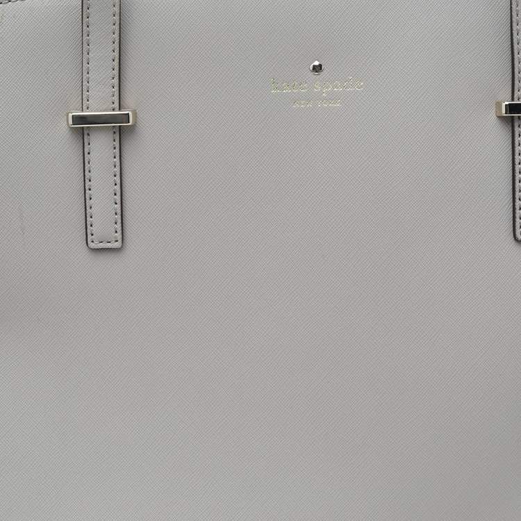Pre Owned Kate Spade Light Grey Saffiano Leather Maise Dome Satchel