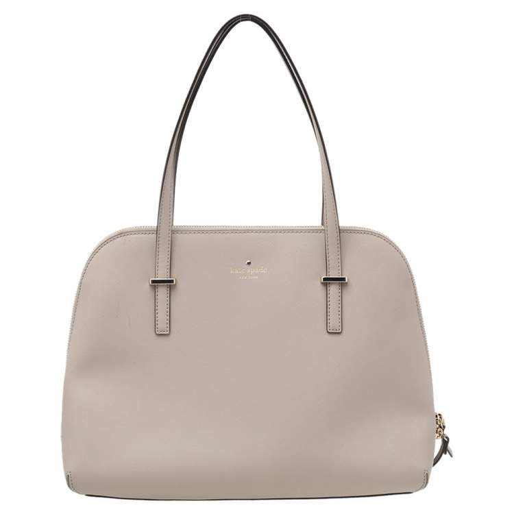 Kate Spade Light Grey Saffiano Leather Maise Dome Satchel Kate