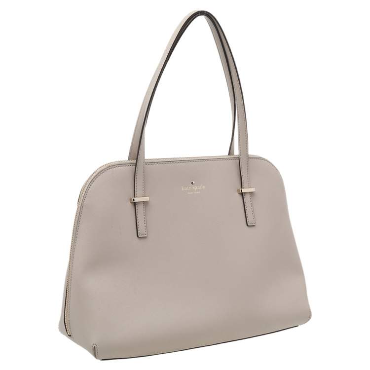 Pre Owned Kate Spade Light Grey Saffiano Leather Maise Dome Satchel