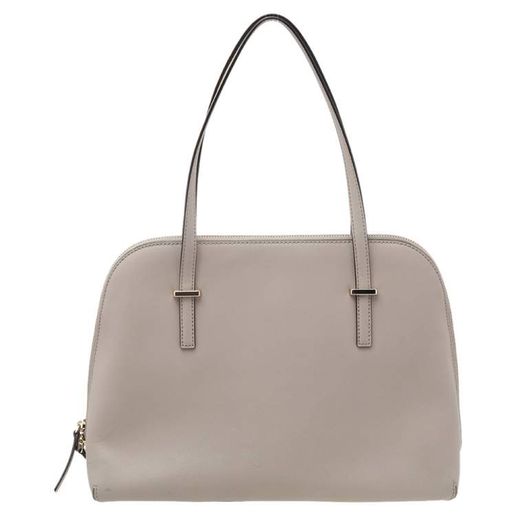 Pre Owned Kate Spade Light Grey Saffiano Leather Maise Dome Satchel