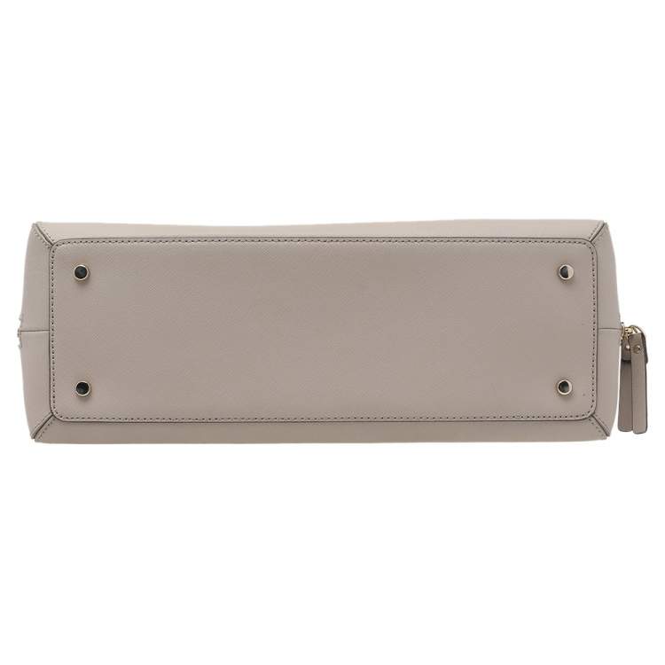 Pre Owned Kate Spade Light Grey Saffiano Leather Maise Dome Satchel