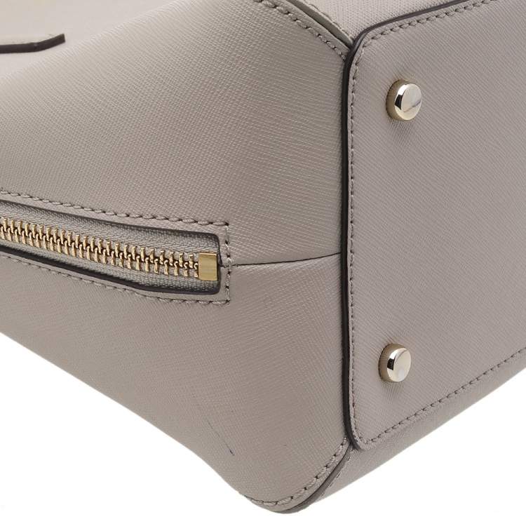 Pre Owned Kate Spade Light Grey Saffiano Leather Maise Dome Satchel