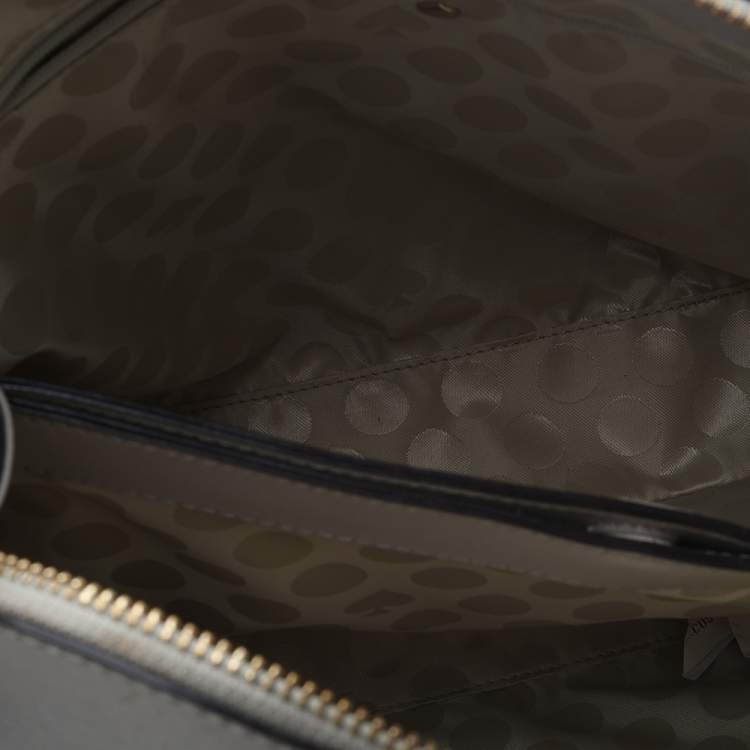 Pre Owned Kate Spade Light Grey Saffiano Leather Maise Dome Satchel