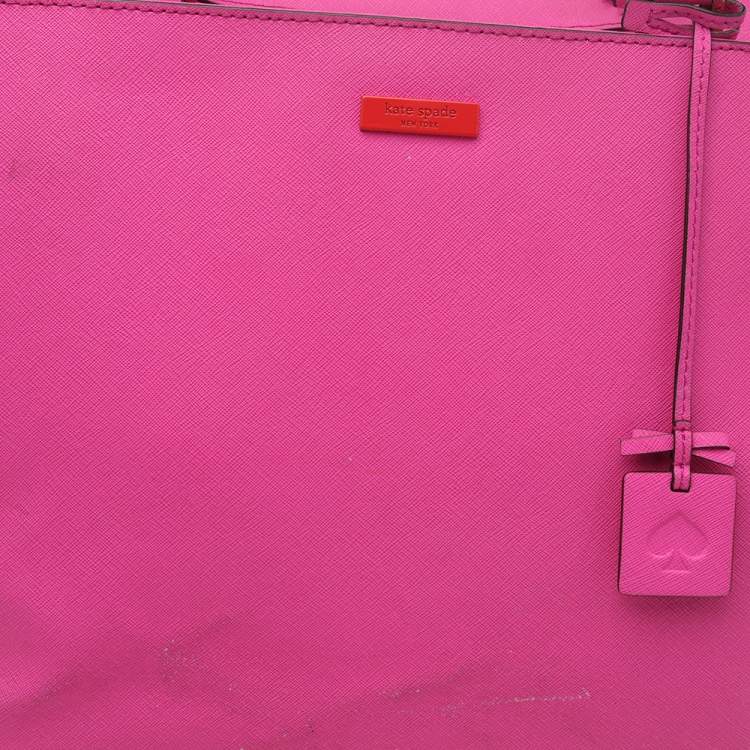 مملوكة مسبقًا Kate Spade Bright Pink Saffiano Leather Zip Tote