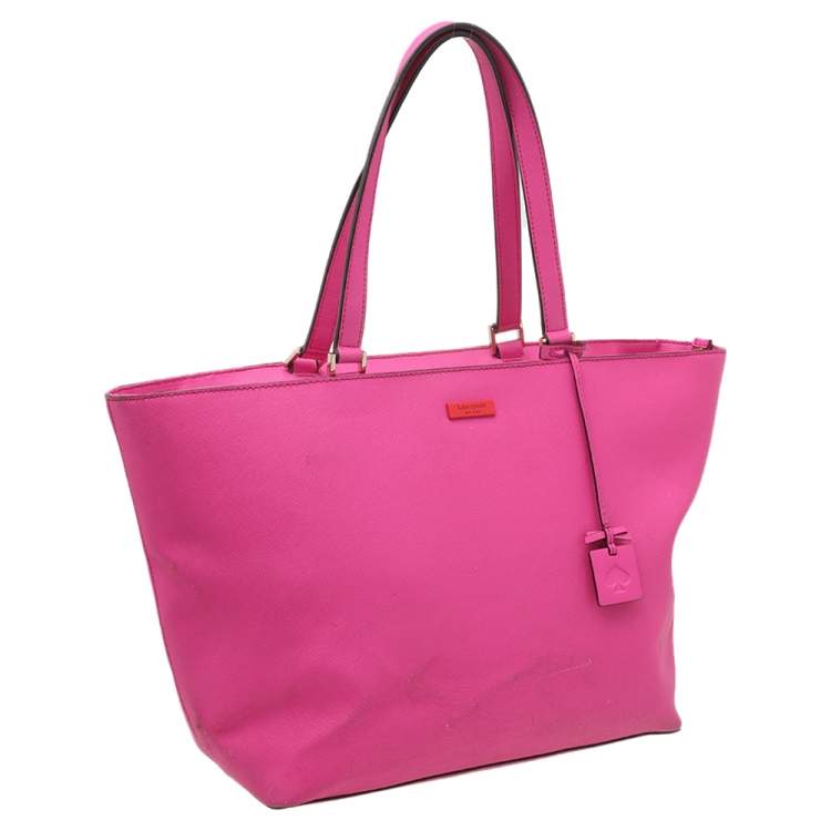 مملوكة مسبقًا Kate Spade Bright Pink Saffiano Leather Zip Tote