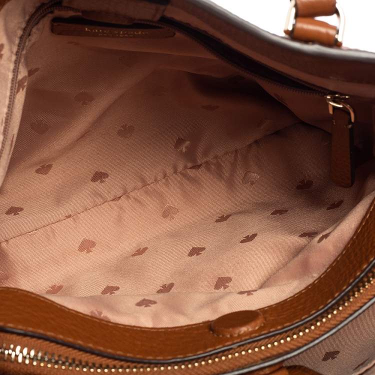 Pre Owned Kate Spade Brown Grained Leather Jackson Tote